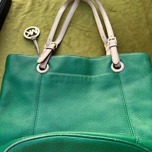 Michael Kors Emerald Green Tote with pebbled leather
